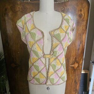 Guinevere Crochet Cap-sleeve sweater